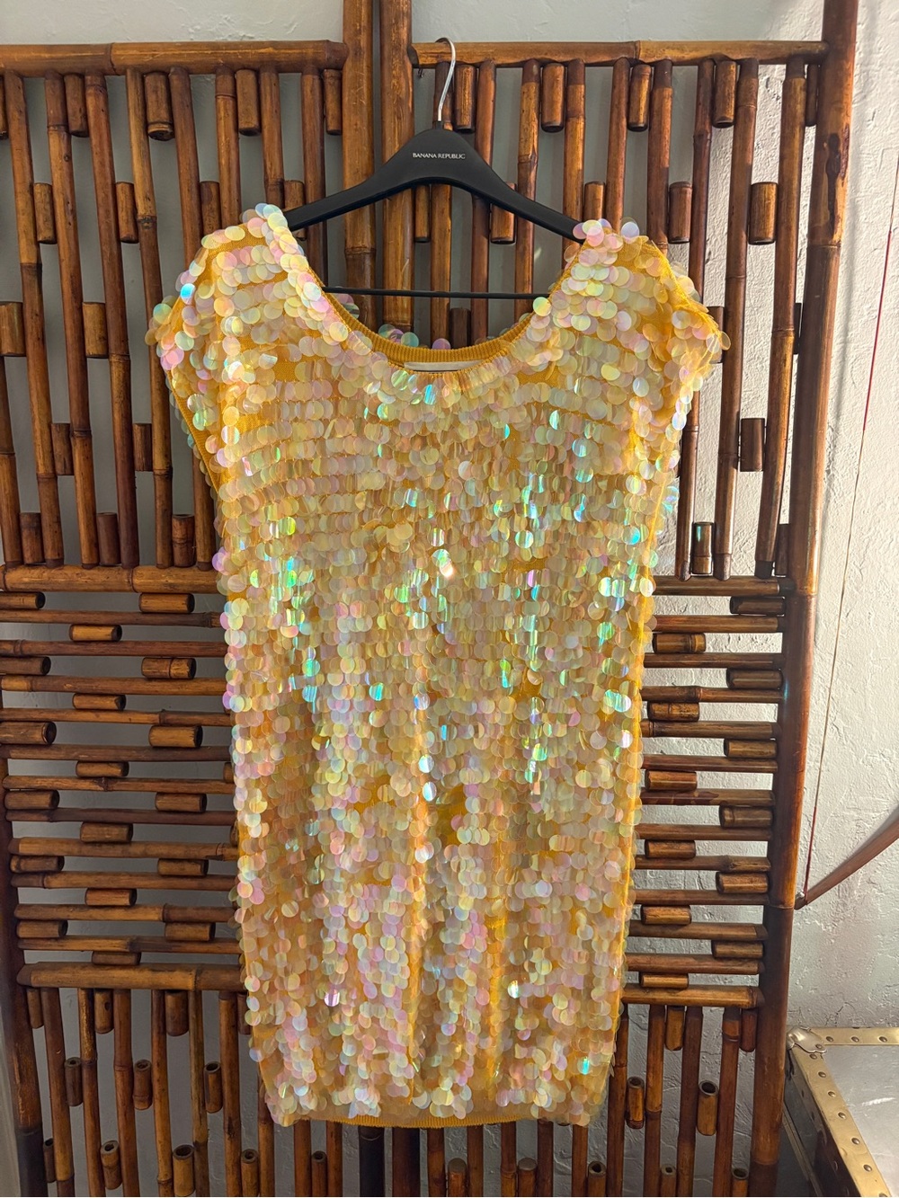 Sz L NORMA KAMALIE VINTAGE PAYETTE DRESS